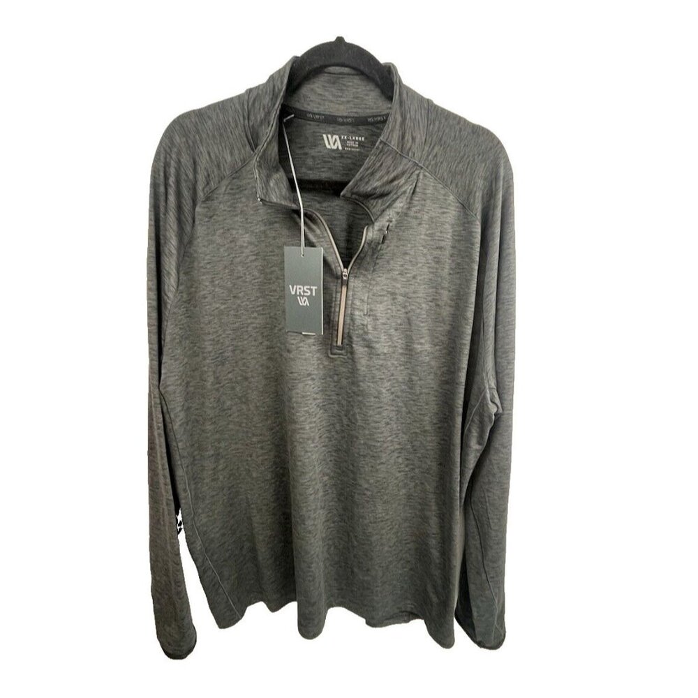 VRST MEN'S RUN WARM 1/2 ZIP DARK GREY HEATHER PULLOVER SIZE XXL